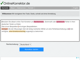 'onlinekorrektor.de' screenshot