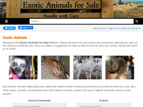 'exoticanimalsforsale.net' screenshot