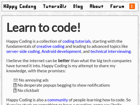 'happycoding.io' screenshot