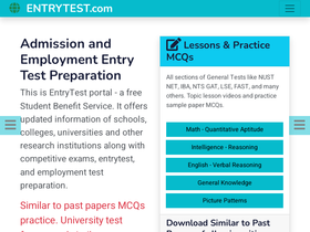 'entrytest.com' screenshot