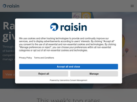 'raisin.co.uk' screenshot