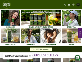 athenasglowdrinks.com homepage screenshot