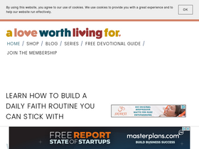 'aloveworthlivingfor.com' screenshot