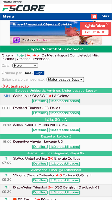 Todos os resultados dos jogos de hoje no 777 score