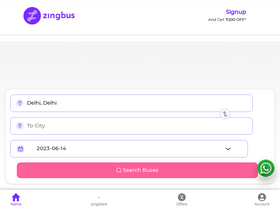 'zingbus.com' screenshot