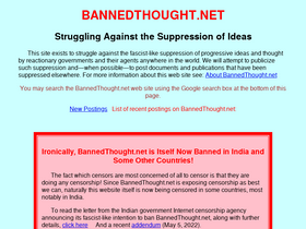 'bannedthought.net' screenshot