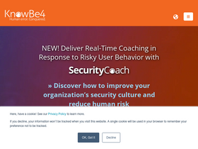 'knowbe4.com' screenshot
