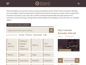 'islamictimedate.com' screenshot