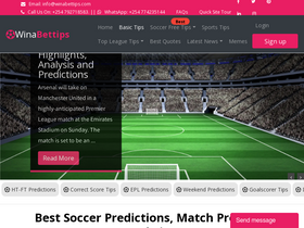 Winabettips  Best Prediction Site for Better and Faster Soccer Betting Tips