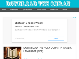 'downloadthequran.com' screenshot