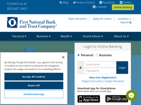 'bankatfirstnational.com' screenshot