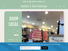 humbleandkindboutique.com homepage screenshot