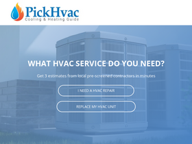 'pickhvac.com' screenshot