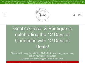 goobscloset.com homepage screenshot