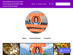 petesextraordinarygranola.com homepage screenshot