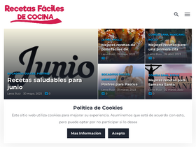 'recetasfacilescocina.com' screenshot