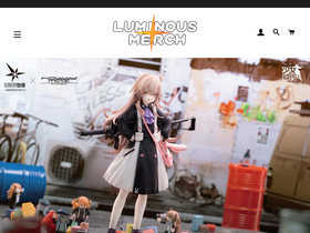 luminousmerch.com homepage screenshot
