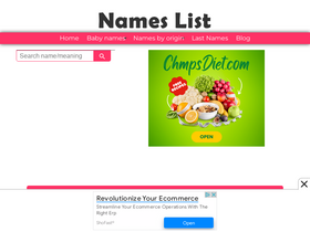 'nameslist.org' screenshot