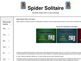 'spidersolitaire.org' screenshot