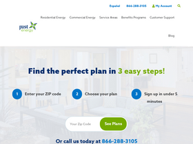 'justenergy.com' screenshot