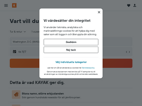 'kayak.se' screenshot