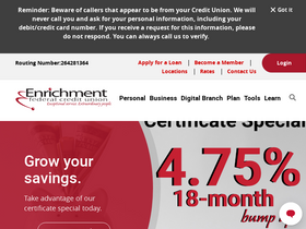 'enrichmentfcu.org' screenshot