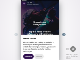 'tap.bio' screenshot