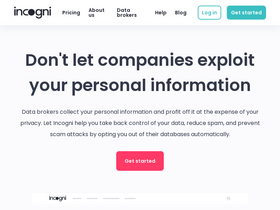 'incogni.com' screenshot