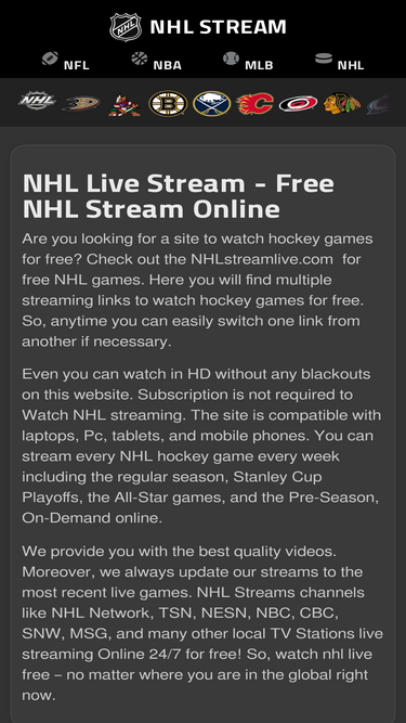 720p best sale streams nhl