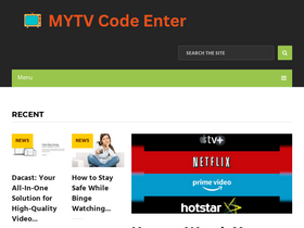 'mytvcodeenter.com' screenshot