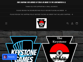 keystonepokeshop.com homepage screenshot