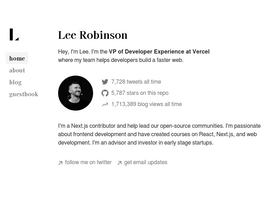 'leerob.io' screenshot