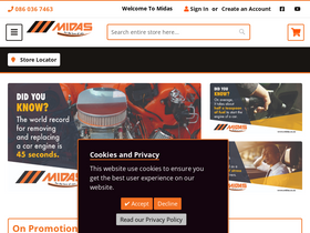 'midas.co.za' screenshot