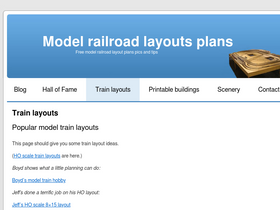 'modelrailwaylayoutsplans.com' screenshot