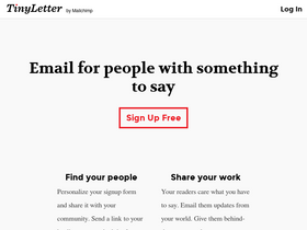 'tinyletter.com' screenshot