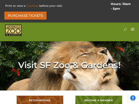 'sfzoo.org' screenshot