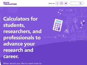 'purecalculators.com' screenshot