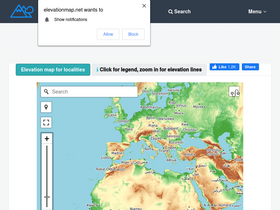 'elevationmap.net' screenshot