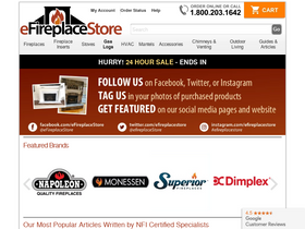 'efireplacestore.com' screenshot