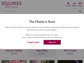 'squiresgardencentres.co.uk' screenshot