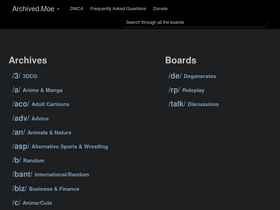 'archived.moe' screenshot
