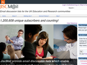 'jiscmail.ac.uk' screenshot