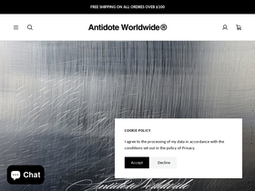Antidoteworldwide homepage screenshot