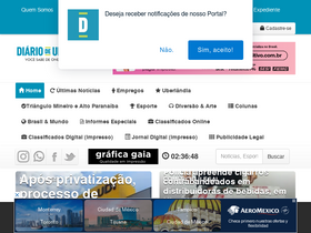 'diariodeuberlandia.com.br' screenshot