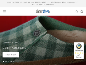 aboutshoes.com homepage screenshot