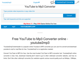 'youtube2mp3.pro' screenshot