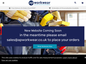 apworkwear.co.uk homepage screenshot
