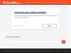 'fixturelist.com' screenshot