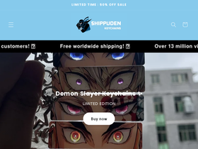 shippudenkeychains.com homepage screenshot