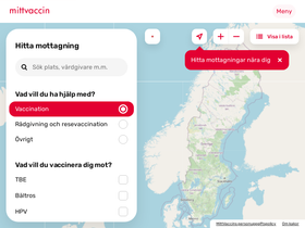 'mittvaccin.se' screenshot